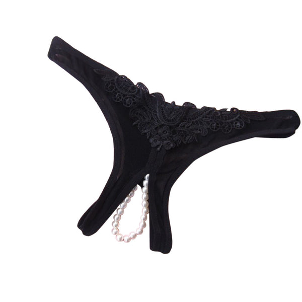 Sexy Women Pearl Solid Low Waist Underwear