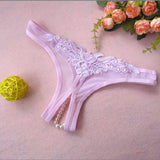 Sexy Women Pearl Solid Low Waist Underwear