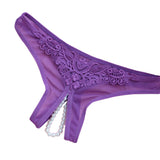 Sexy Women Pearl Solid Low Waist Underwear