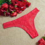 Women Sexy Lace V-string Briefs Panties