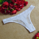 Women Sexy Lace V-string Briefs Panties